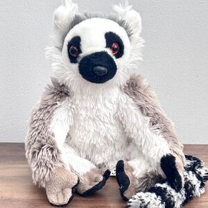 Wild Republic RING TAILED LEMUR Zoo Plush Stuffed Animal Gray Black White Toy